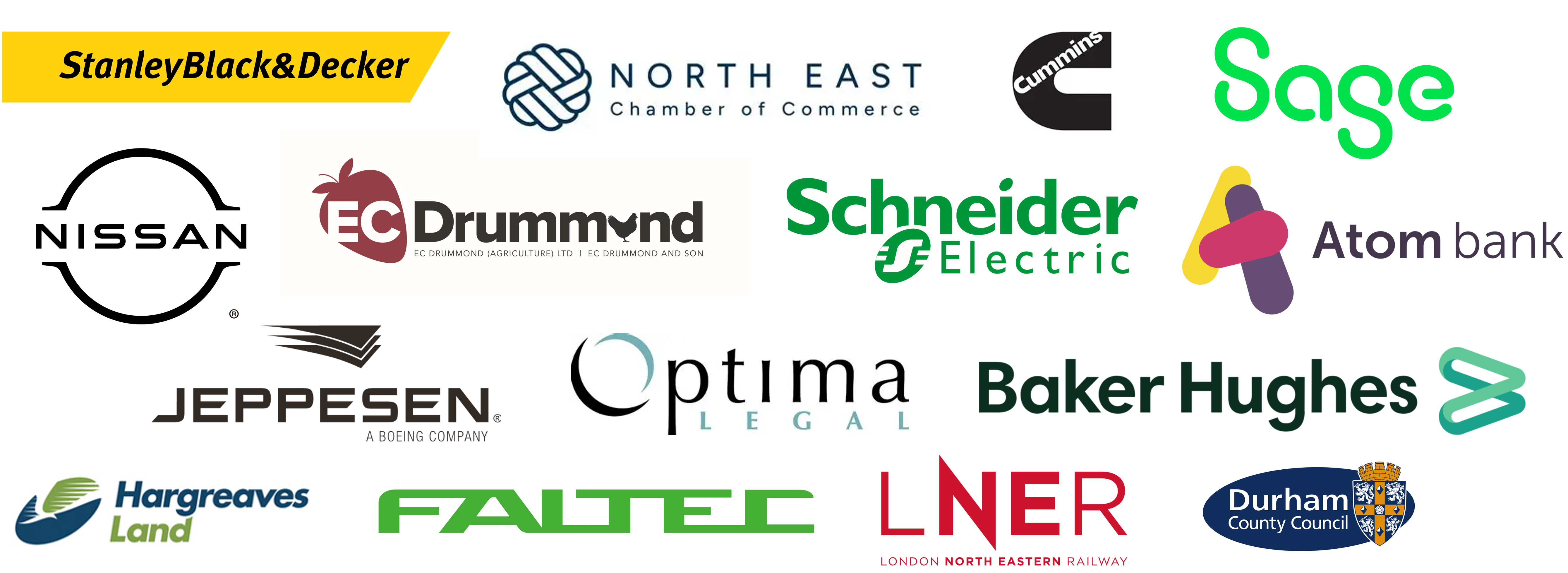 A collection of logos from companies that exec ed has worked with