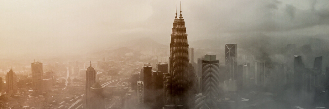 Kuala Lumpur foggy daylight view from tower