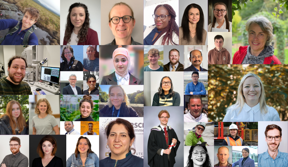A collage of some of the faces that make up the '100 Faces of Science' campaign