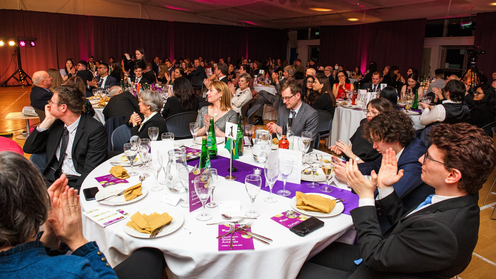The audience applauding at the Durham Global Awards dinner