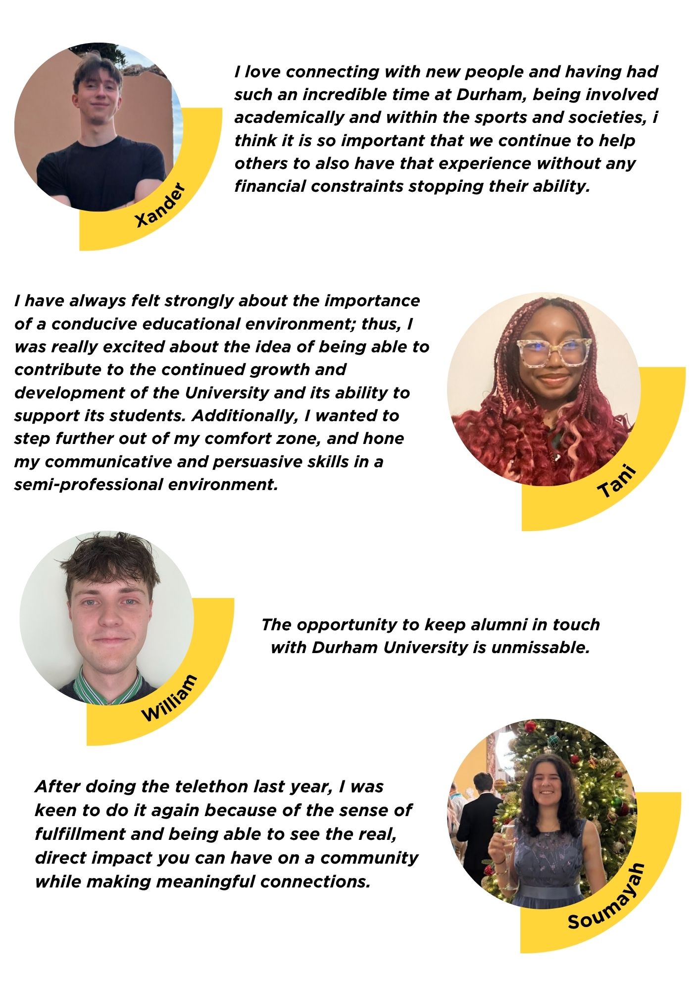 Student callers images and quotes