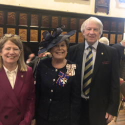 From left, Professor Claire O'Malley, Lucian Hudson and Dame Sue Snowdon, pictured after the Evensong service