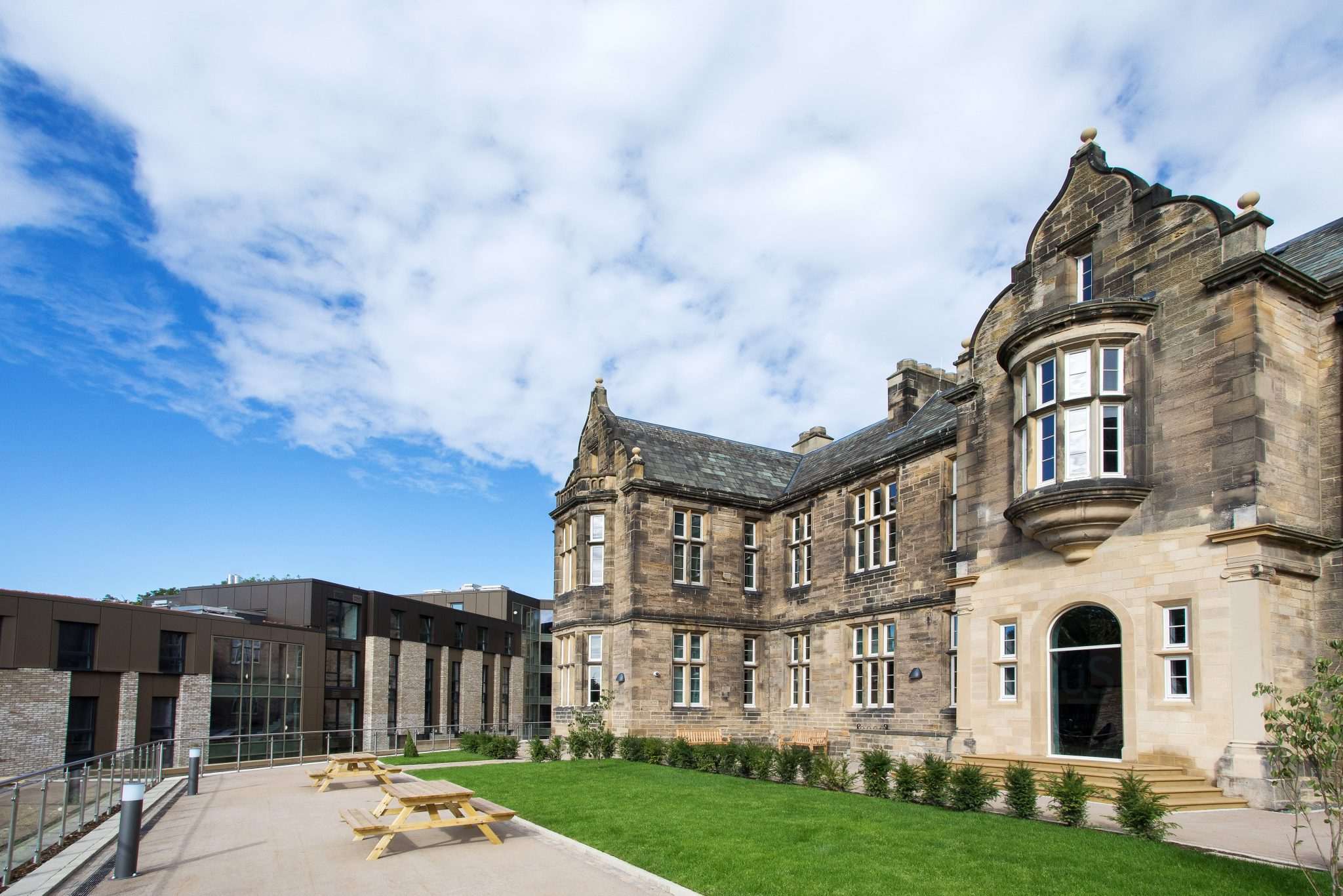 historic building with new modern architecture showcasing college accommodation