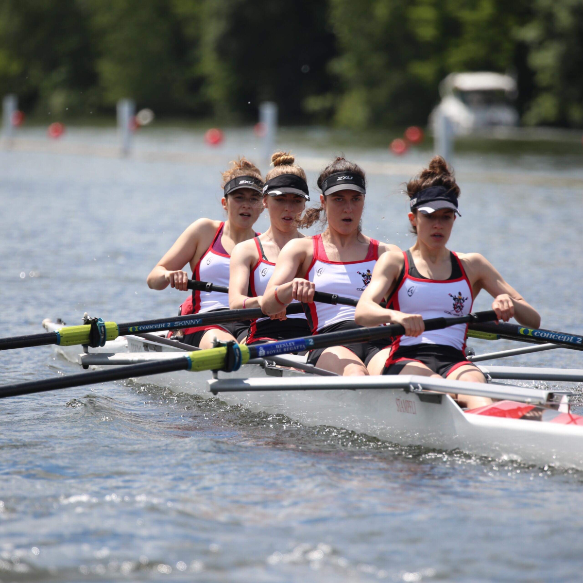 Collingwood students rowing in a four