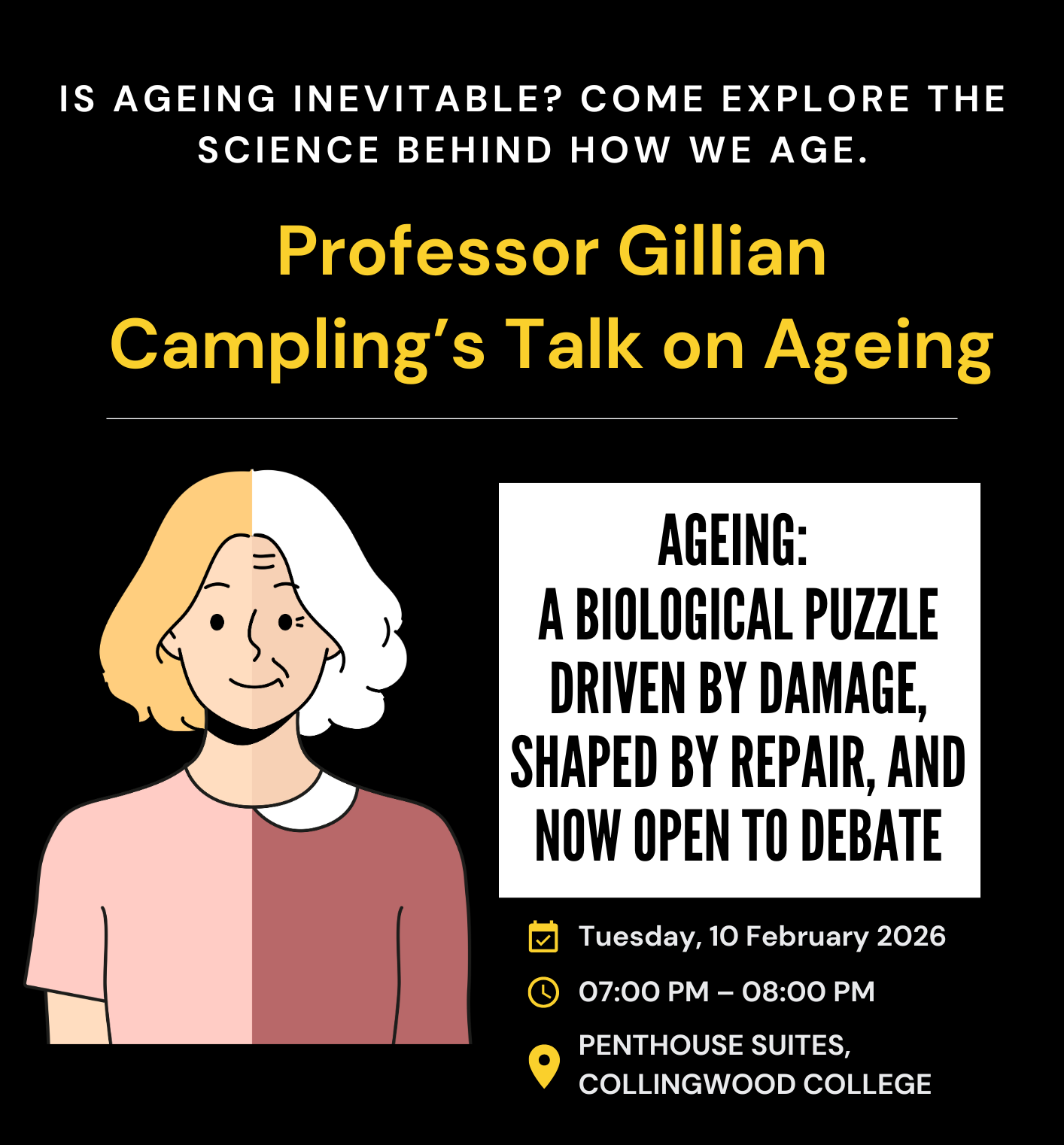 Poster advertising a talk at Collingwood