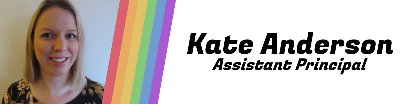 Banner of Kate Anderson, Assistant Principal at St Aidan's College