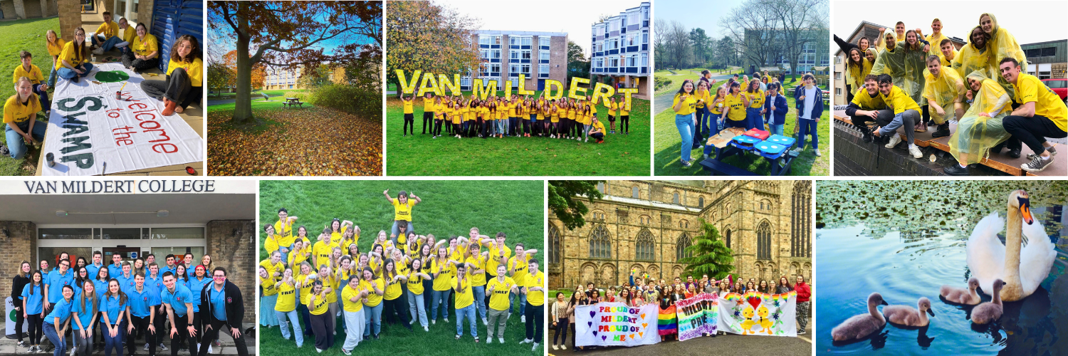 collection of images of van mildert students and the grounds