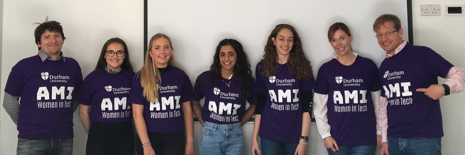 Our Anne Marie Imafidon Women in Tech Scholars with Microsoft Distinguished Engineer, from the Hololens Project, and Alumnus, Ian Ellison-Taylor and Head of Department, Gordon Love