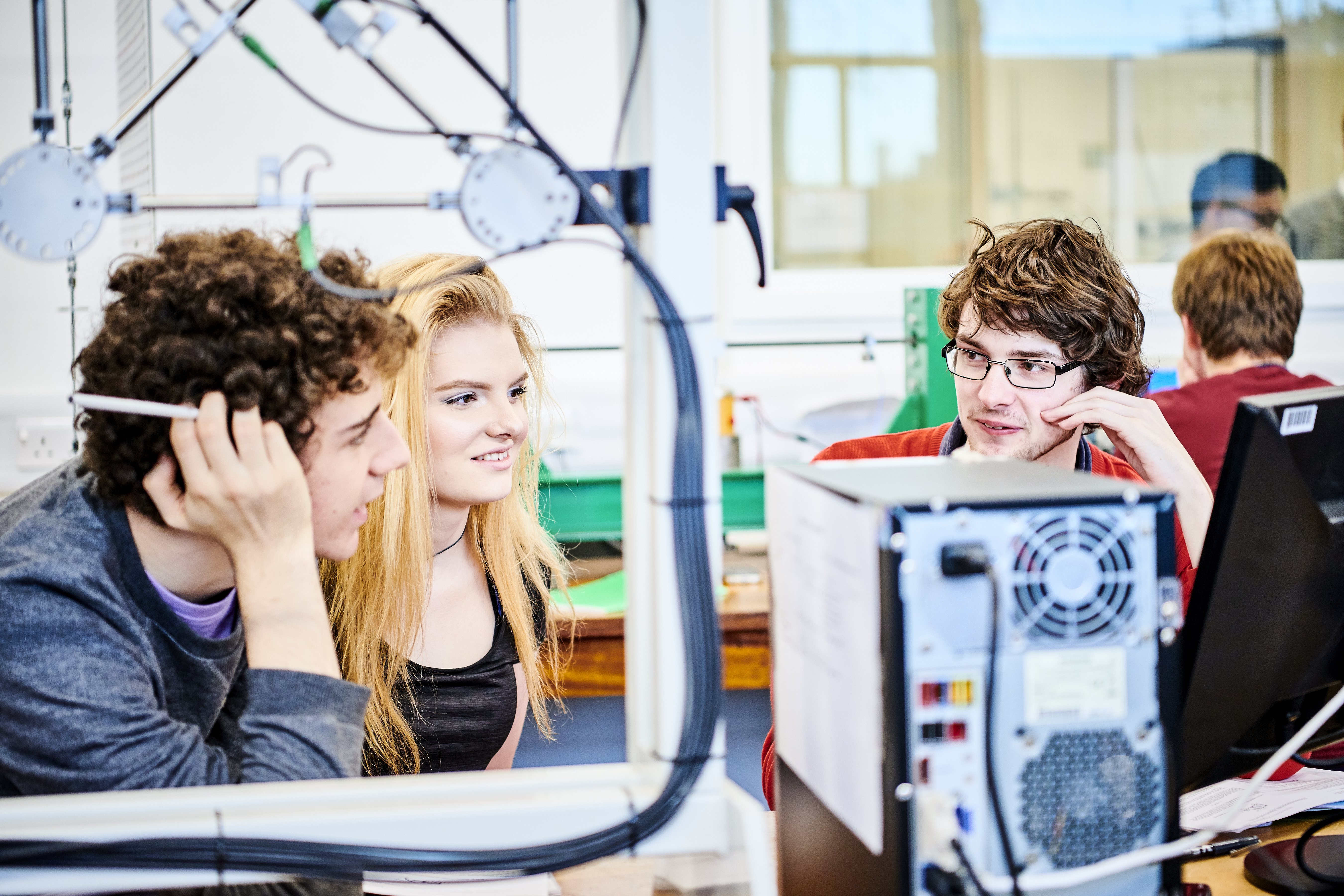 Students in Engineering practical