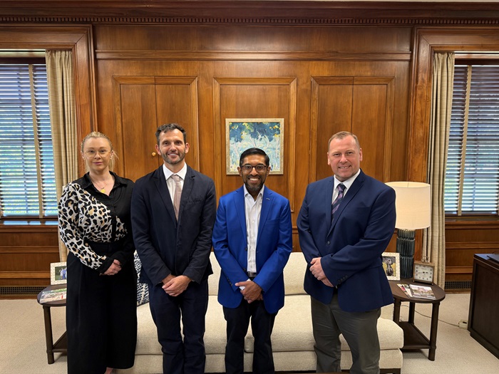 The Durham delegation during a visit to Berry College earlier this year with Dr Sandeep Mazumder, President of Berry College, pictured third from left.