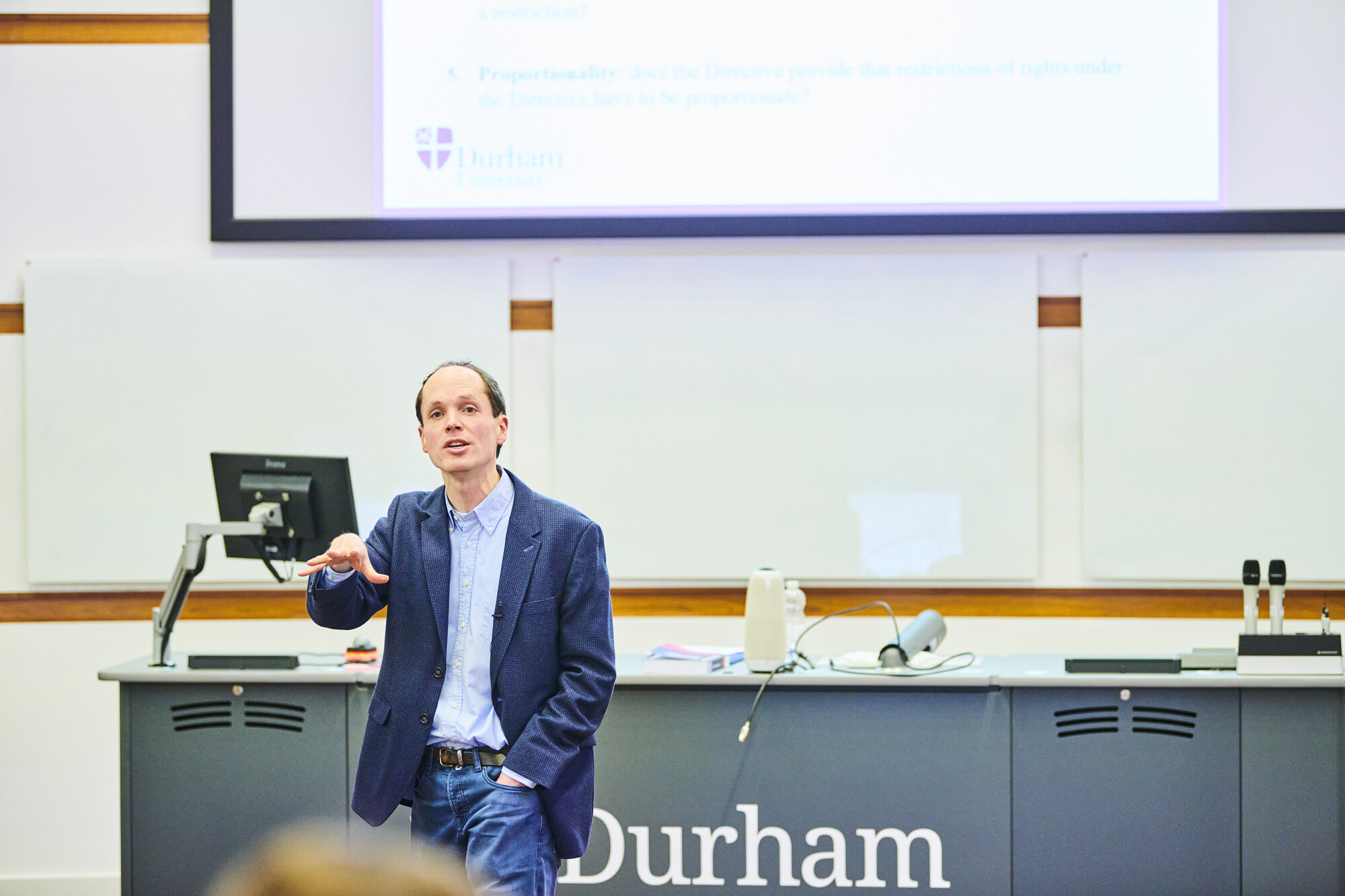A lecturer in Hogan Lovells Lecture Theatre