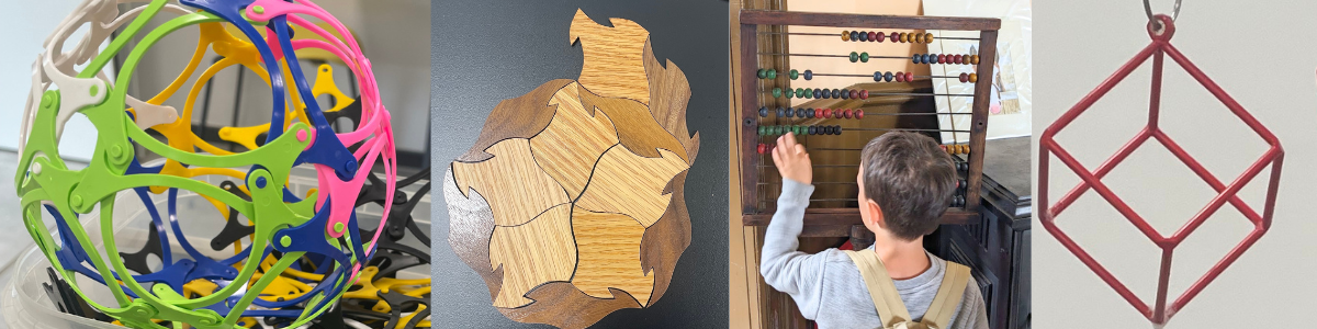 A collage of different mathematical outreach and engagement resources.