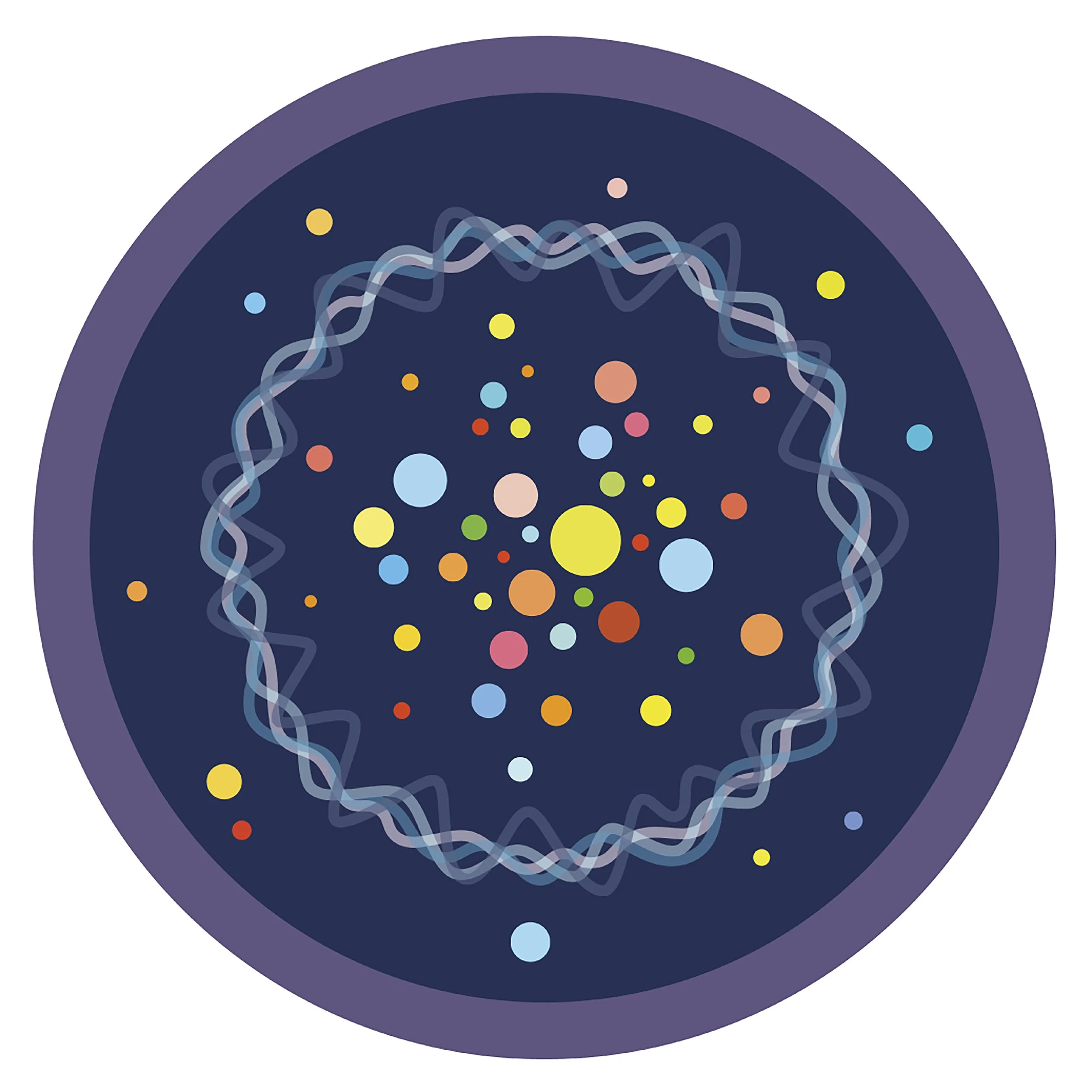 A colourful circular artwork