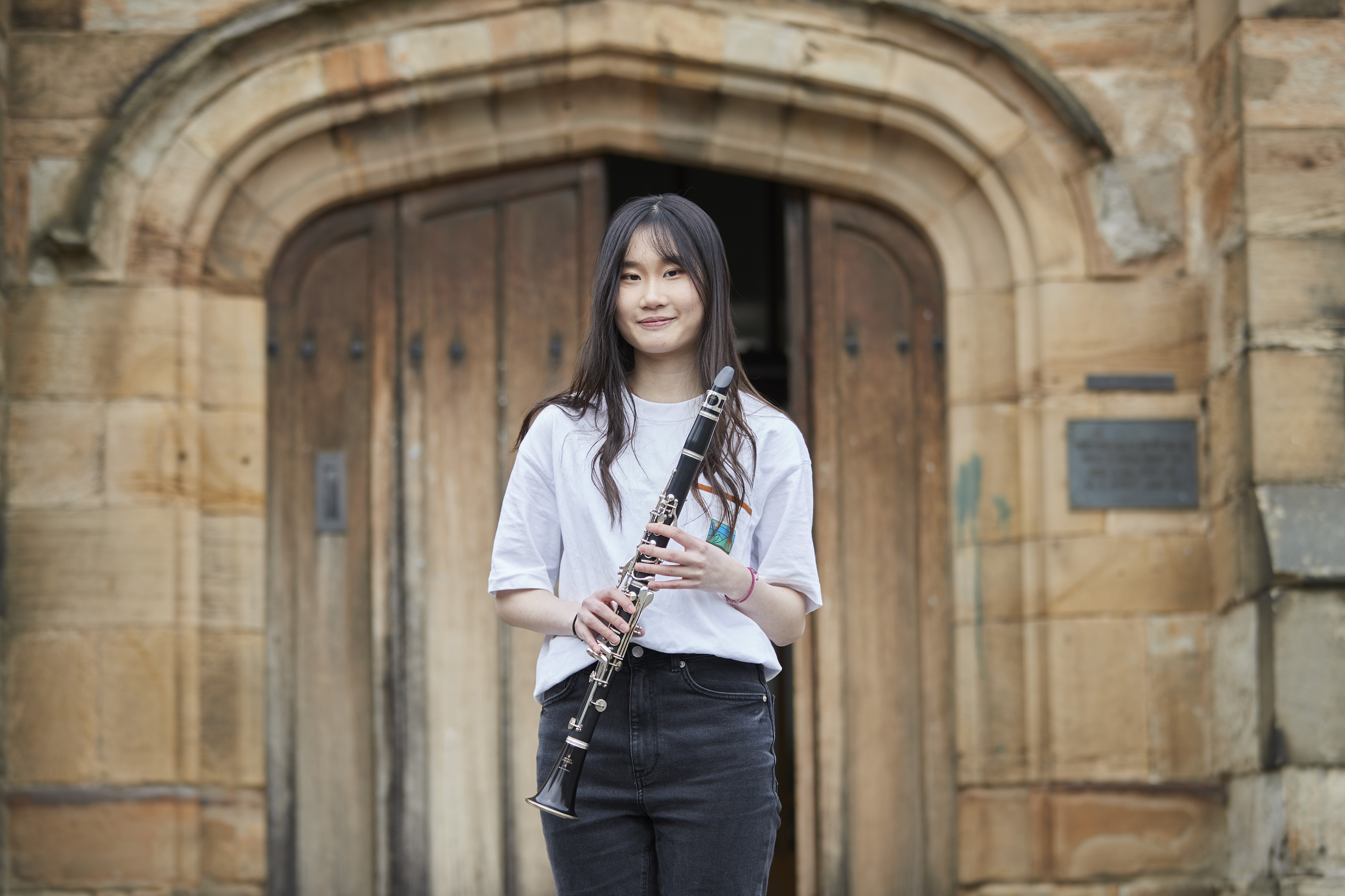 Music Student with clarinet