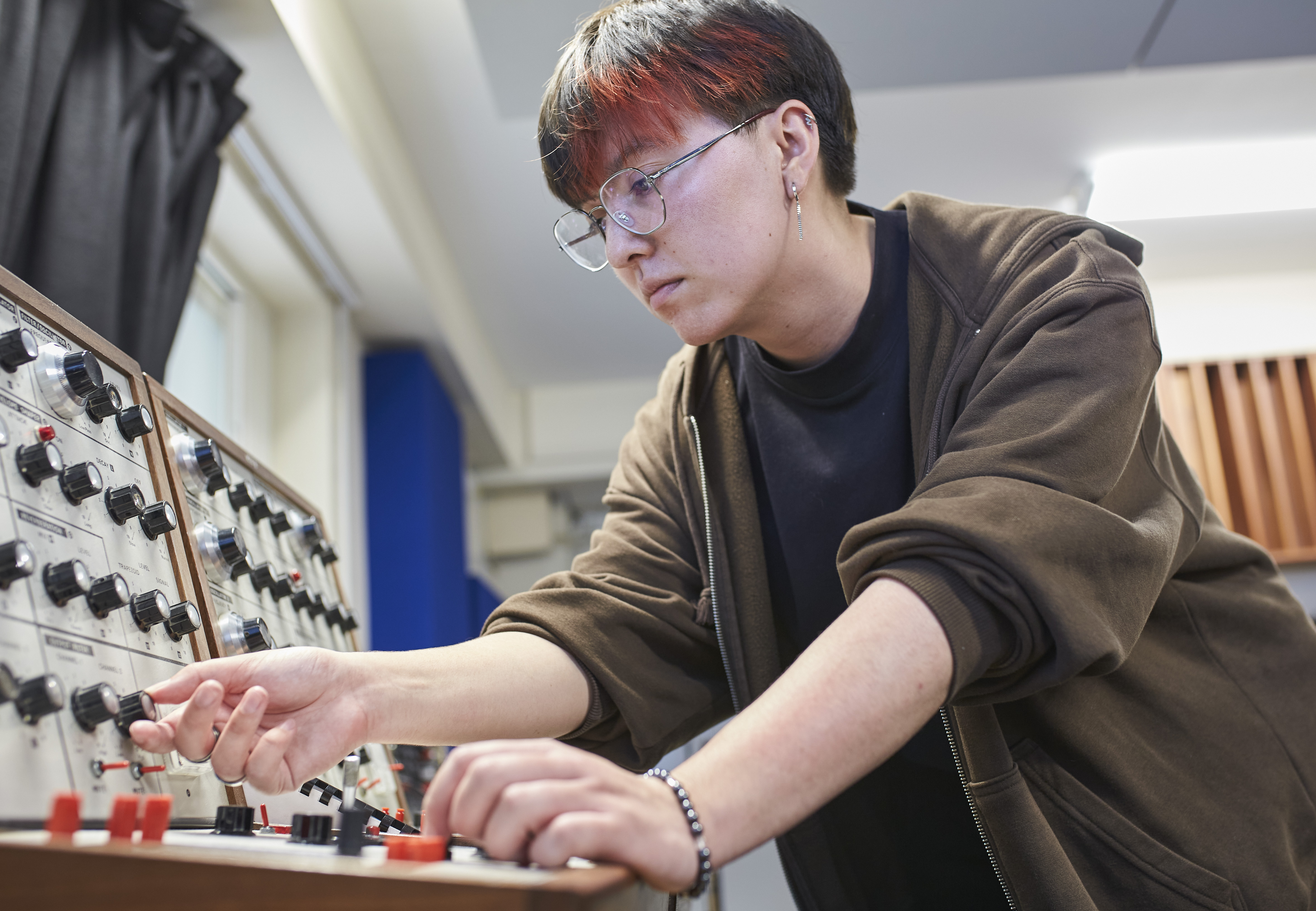 Music Student in the Electroacoustic Studio
