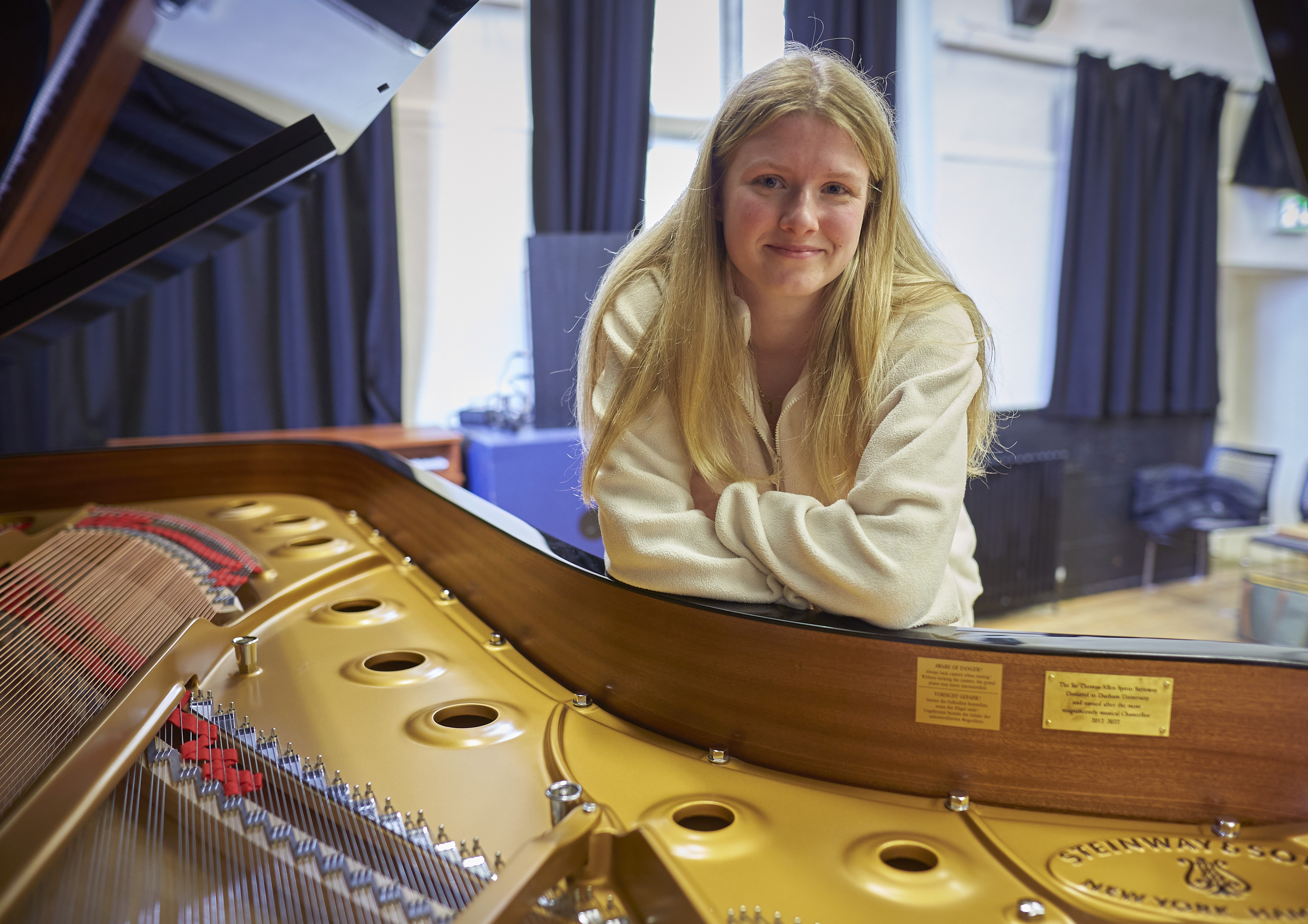 Music Student at the Steinway D Spirio grand piano