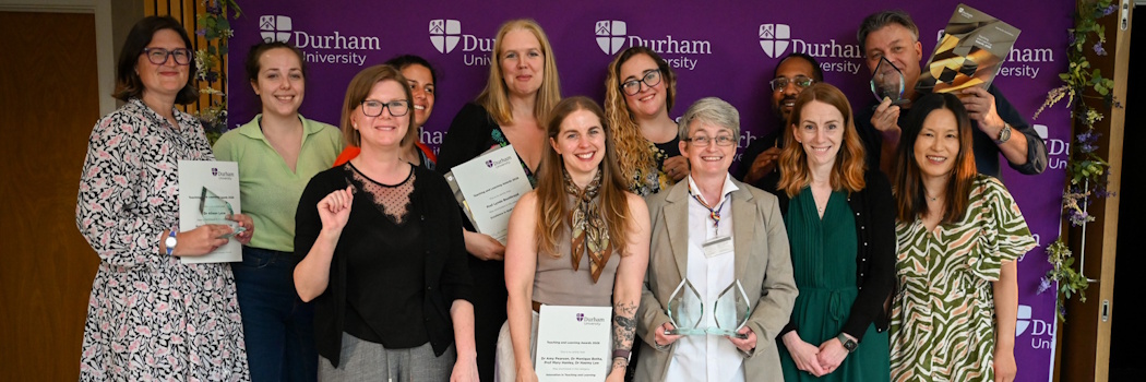 Department of Psychology nominees and award winners in a group looking at the camera.