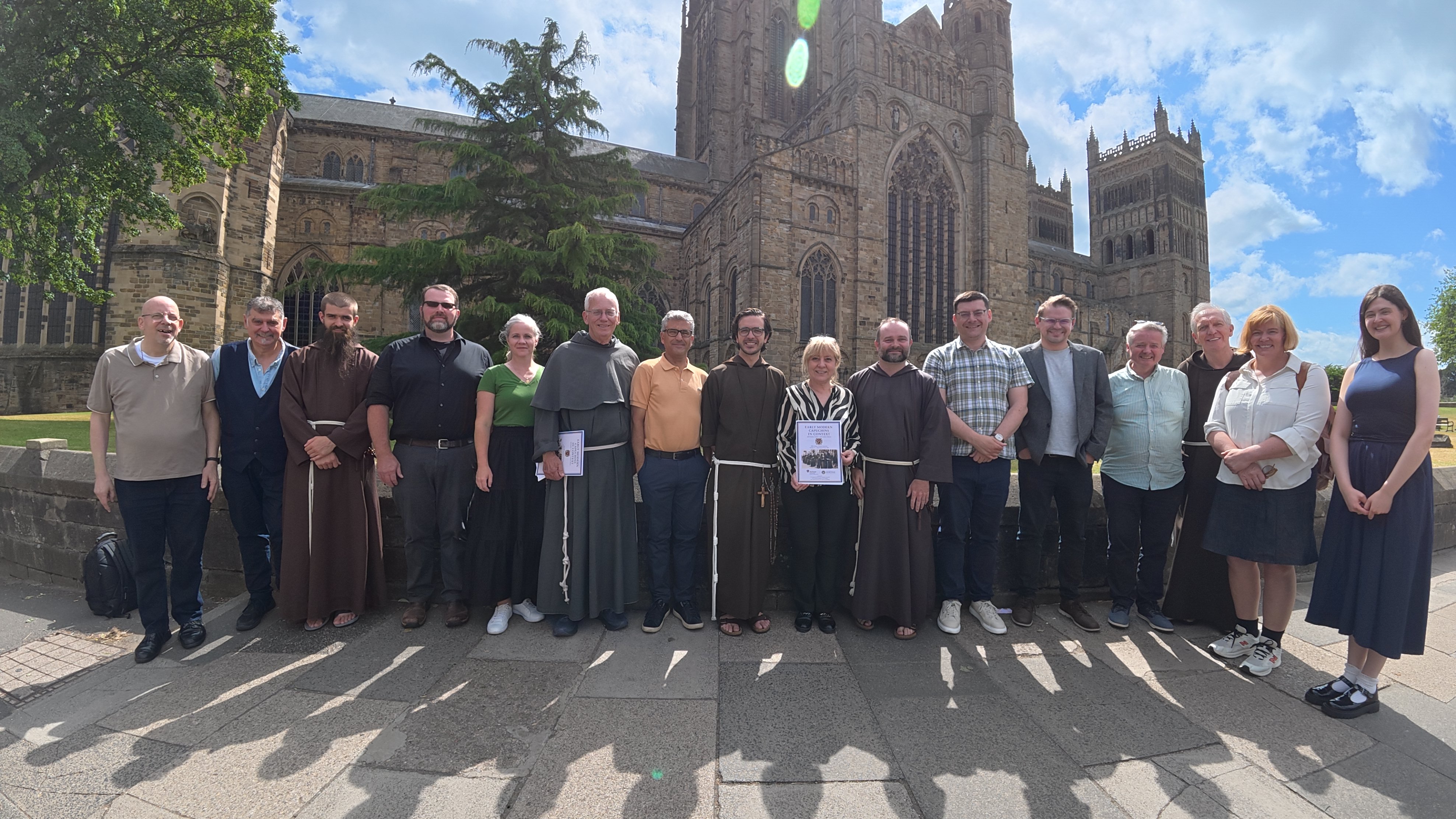 Capuchin scholars gathered outside Durham Cathedral.JPG