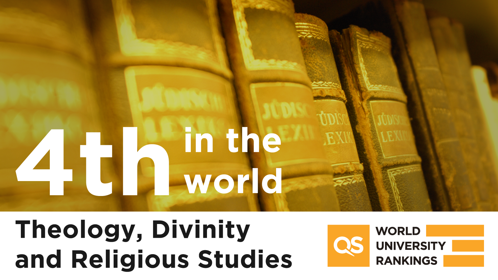 A photograph of the QS Rankings by Subject for Theology & Religion