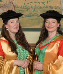 Rachel and Becky Unthank in congregation robes