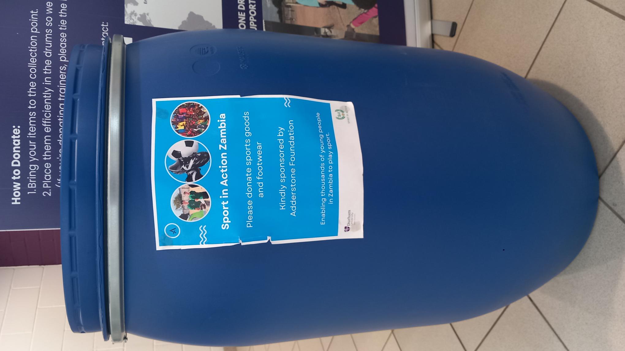 Sports equipment donation point, The Graham Sports Centre, Maiden Castle