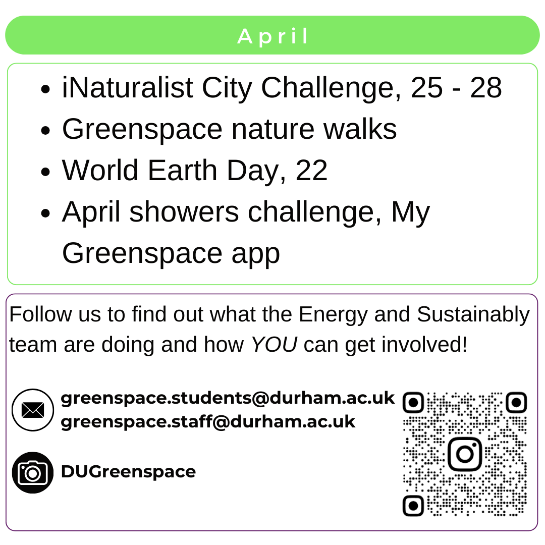 Greenspace calendar April 24 - 25