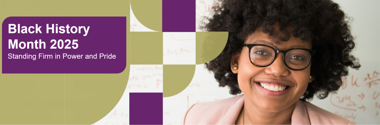 Image of a smiling woman with a tapestry overlay