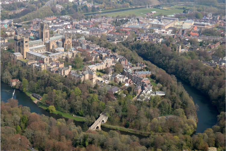 Aerial view of Durham
