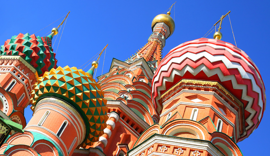 Saint Basil's Cathedral rooftops in Red Square, Moscow