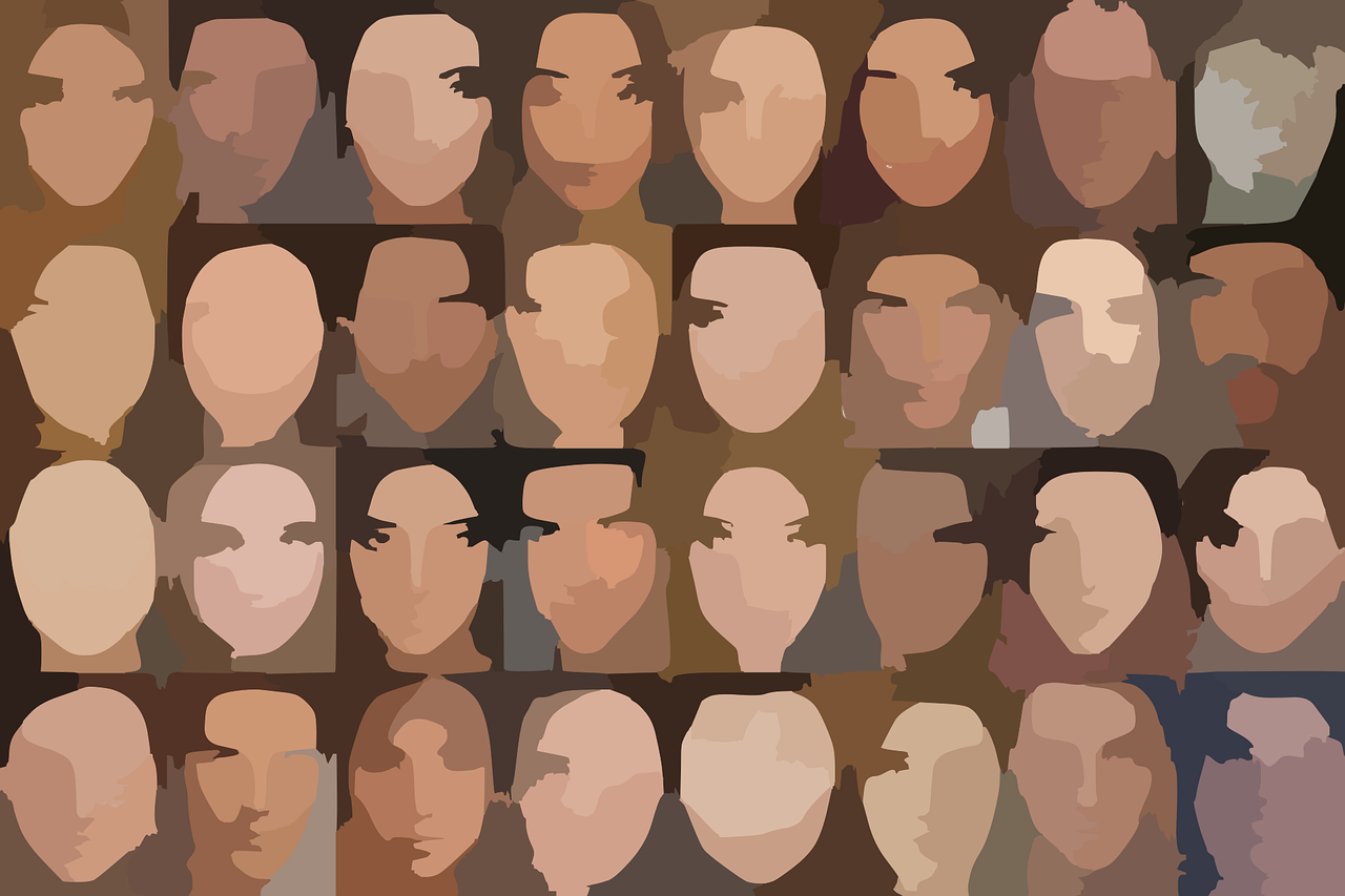Abstract faces of people