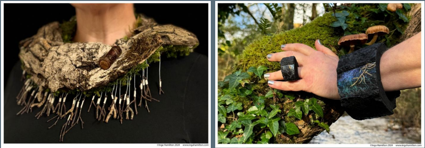 Left: Hamilton, I & Crow-In-A-Row Collaboration (2024) For the Enjoyment of Making a Noise; Right: Hamilton, I & Slug Collaboration (2024) Nighttime Slug Shimmer..