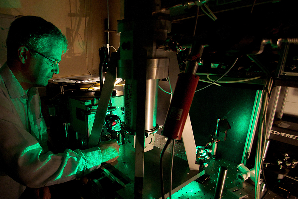 A person working in a solar laboratory