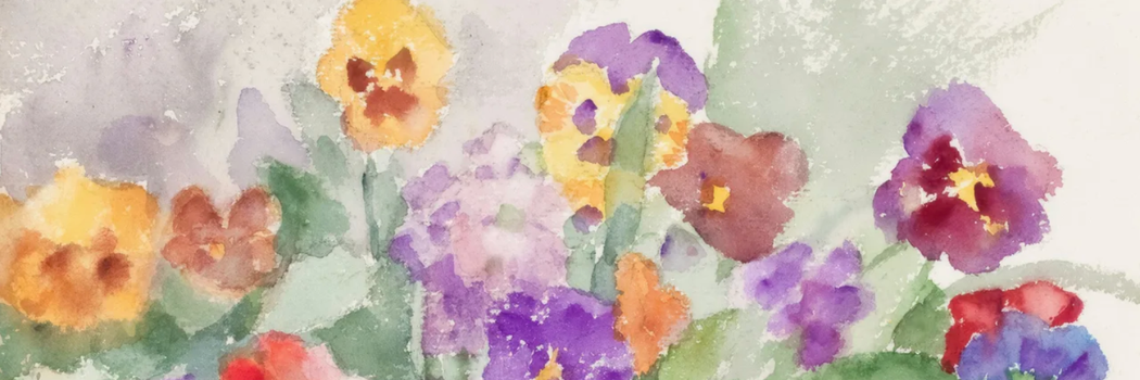 watercolour of pansies