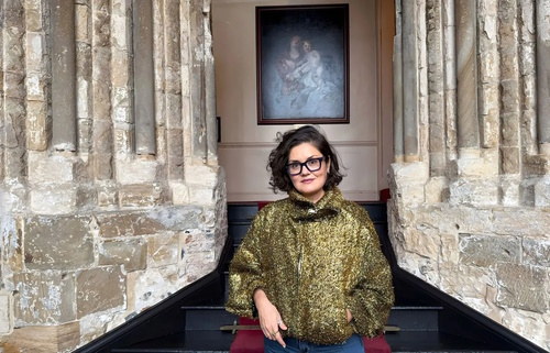 Georgia Kotretsos on the steps of Castle SCR