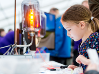 Girl looking at the light