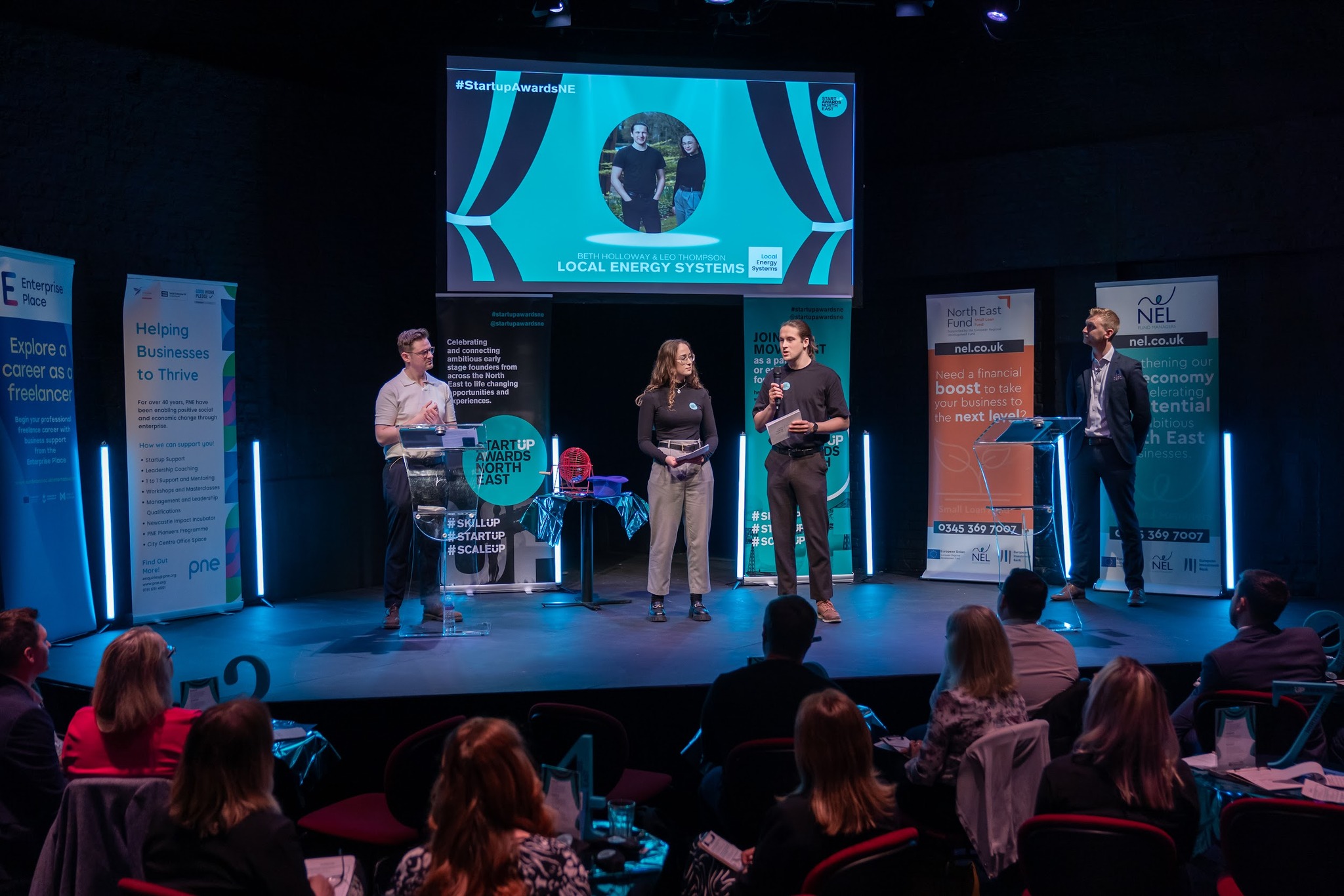 Feasibly on stage at the Startup Awards