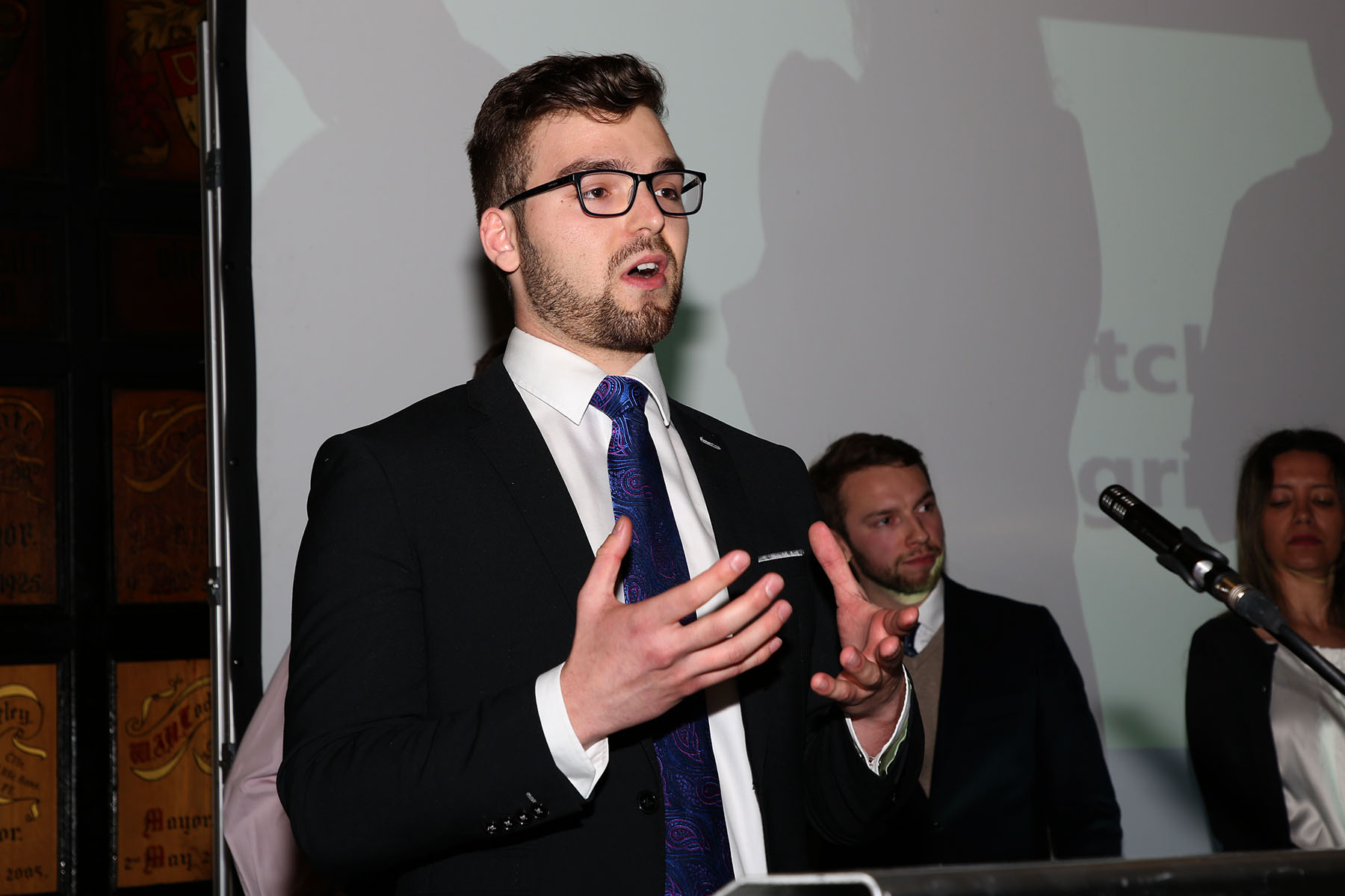 Student giving a presentation